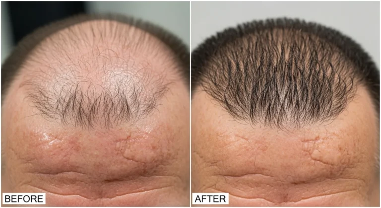 Before & After Results Hair Transplant for Burned Scalp in Islamabad