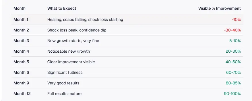 Recovery Timeline by Month